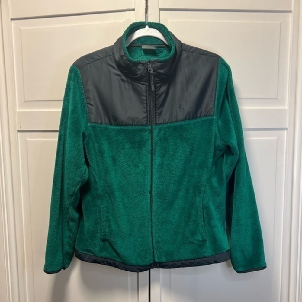 Danskin Women’s Fleece Full Zip Up Jacket Size Women’s Large Color Green